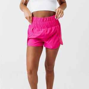 High waisted running shorts- hot pink. New without tags